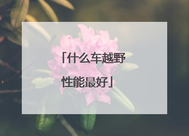 什么车越野性能最好