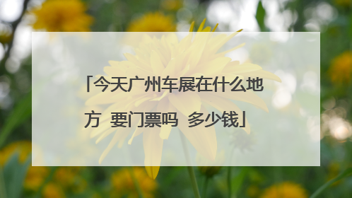 今天广州车展在什么地方 要门票吗 多少钱