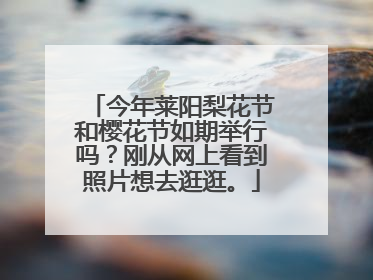 今年莱阳梨花节和樱花节如期举行吗？刚从网上看到照片想去逛逛。