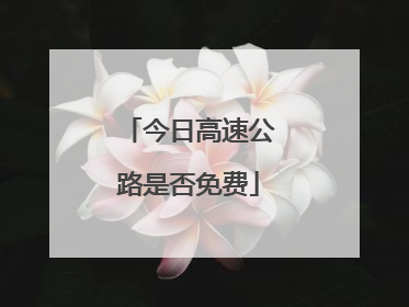 今日高速公路是否免费
