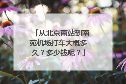 从北京南站到南苑机场打车大概多久？多少钱呢？