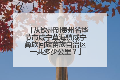 从钦州到贵州省毕节市威宁草海镇威宁彝族回族苗族自治区一共多少公里？