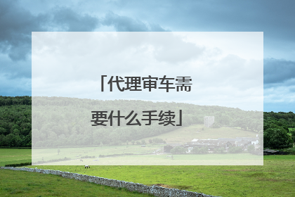 代理审车需要什么手续