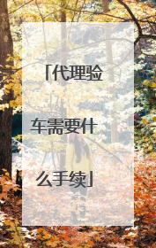 代理验车需要什么手续