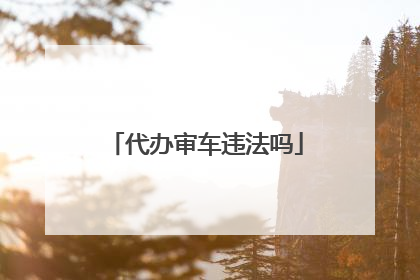 代办审车违法吗