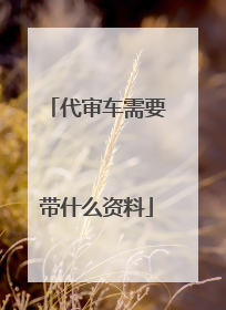 代审车需要带什么资料