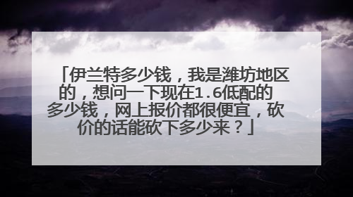 伊兰特多少钱，我是潍坊地区的，想问一下现在1.6低配的多少钱，网上报价都很便宜，砍价的话能砍下多少来？