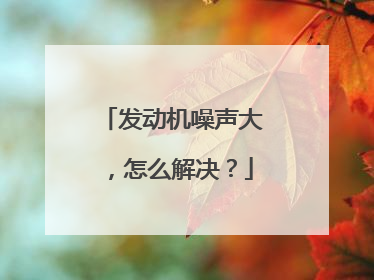 发动机噪声大，怎么解决？