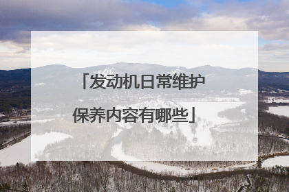 发动机日常维护保养内容有哪些