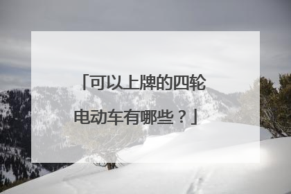 可以上牌的四轮电动车有哪些？