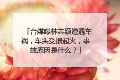 台媒曝林志颖遭遇车祸，车头受损起火，事故原因是什么？