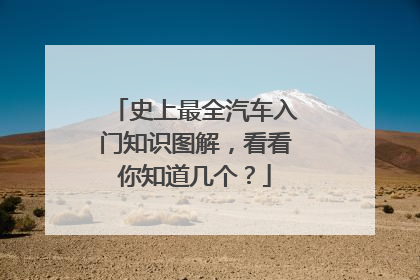 史上最全汽车入门知识图解，看看你知道几个？