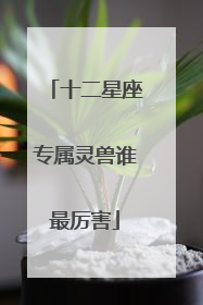 十二星座专属灵兽谁最厉害
