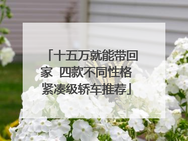 十五万就能带回家 四款不同性格紧凑级轿车推荐