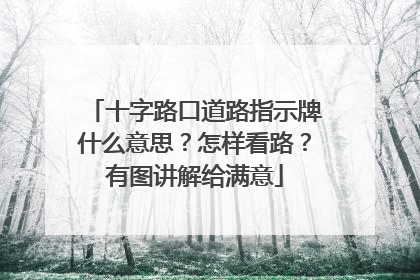 十字路口道路指示牌什么意思？怎样看路？有图讲解给满意