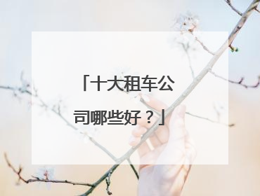 十大租车公司哪些好？