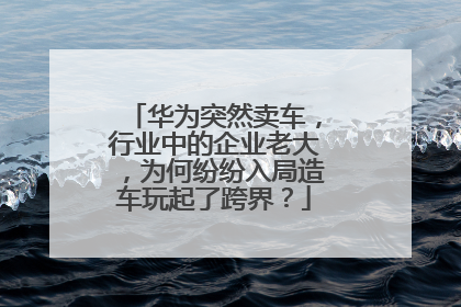 华为突然卖车，行业中的企业老大，为何纷纷入局造车玩起了跨界？
