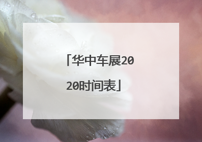 华中车展2020时间表
