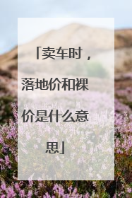 卖车时，落地价和裸价是什么意思