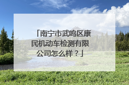 南宁市武鸣区康民机动车检测有限公司怎么样？