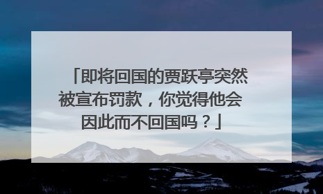 即将回国的贾跃亭突然被宣布罚款，你觉得他会因此而不回国吗？