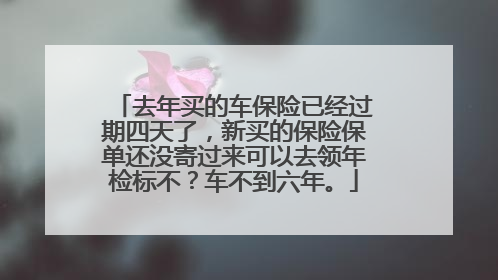 去年买的车保险已经过期四天了，新买的保险保单还没寄过来可以去领年检标不？车不到六年。