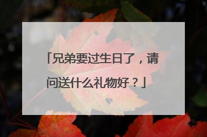 兄弟要过生日了，请问送什么礼物好？