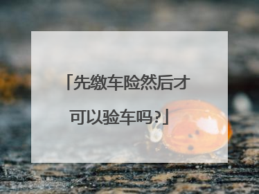 先缴车险然后才可以验车吗?