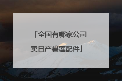 全国有哪家公司卖日产碧莲配件