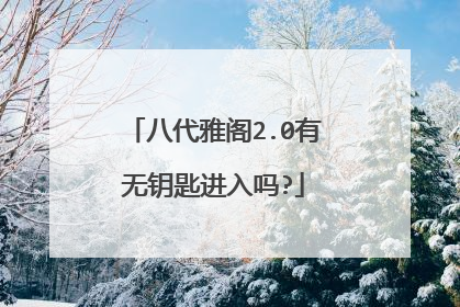八代雅阁2.0有无钥匙进入吗?