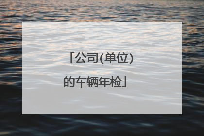 公司(单位)的车辆年检