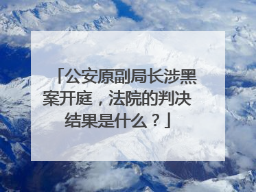 公安原副局长涉黑案开庭，法院的判决结果是什么？