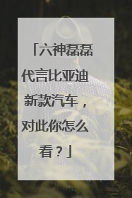 六神磊磊代言比亚迪新款汽车，对此你怎么看？