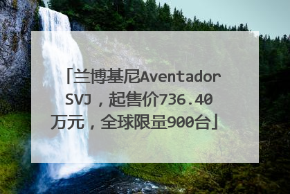兰博基尼Aventador SVJ，起售价736.40万元，全球限量900台