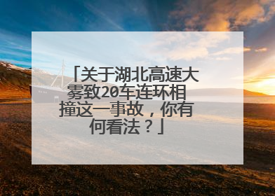 关于湖北高速大雾致20车连环相撞这一事故，你有何看法？