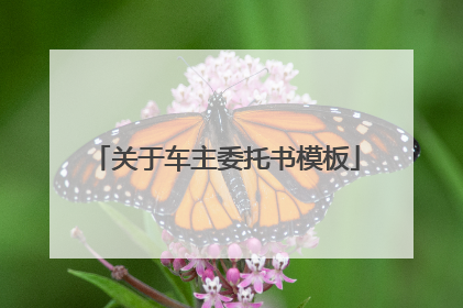 关于车主委托书模板