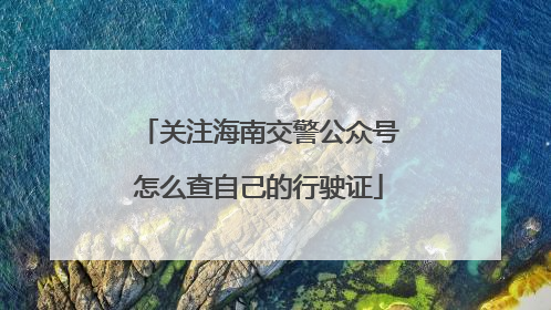 关注海南交警公众号怎么查自己的行驶证