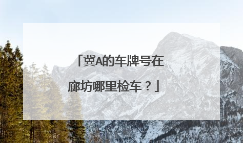 冀A的车牌号在廊坊哪里检车？