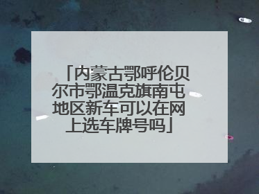 内蒙古鄂呼伦贝尔市鄂温克旗南屯地区新车可以在网上选车牌号吗