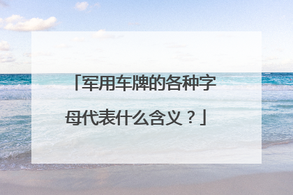 军用车牌的各种字母代表什么含义？