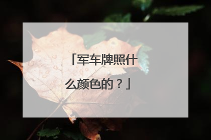 军车牌照什么颜色的？