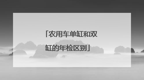农用车单缸和双缸的年检区别