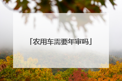 农用车需要年审吗