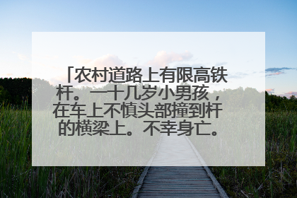 农村道路上有限高铁杆。一十几岁小男孩，在车上不慎头部撞到杆的横梁上。不幸身亡。设杆单位有责任吗？