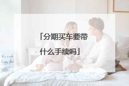 分期买车要带什么手续吗