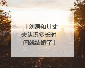 刘涛和其丈夫认识多长时间就结婚了