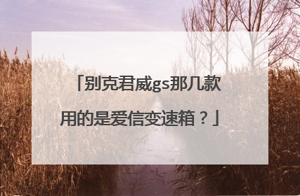 别克君威gs那几款用的是爱信变速箱？