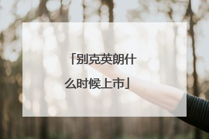 别克英朗什么时候上市