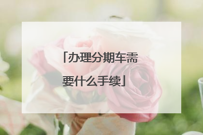 办理分期车需要什么手续