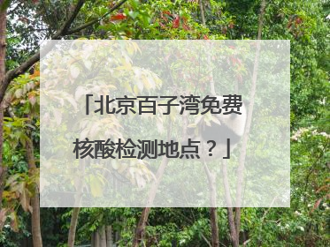 北京百子湾免费核酸检测地点？